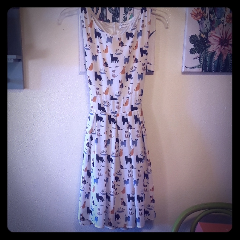 Cat Print Dress